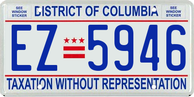 DC license plate EZ5946