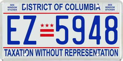 DC license plate EZ5948