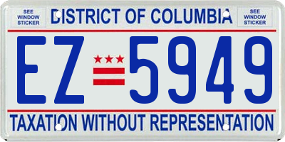 DC license plate EZ5949