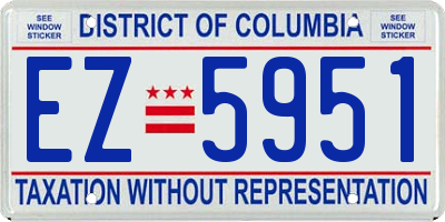 DC license plate EZ5951