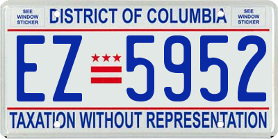 DC license plate EZ5952