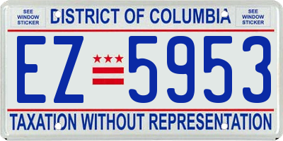 DC license plate EZ5953