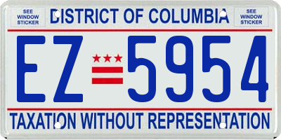 DC license plate EZ5954