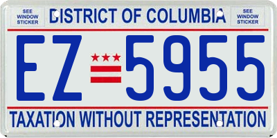 DC license plate EZ5955