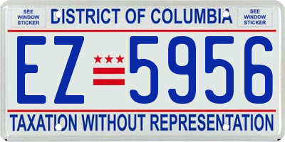 DC license plate EZ5956