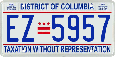 DC license plate EZ5957