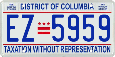 DC license plate EZ5959