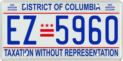 DC license plate EZ5960