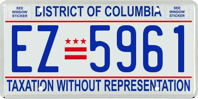 DC license plate EZ5961