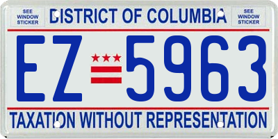 DC license plate EZ5963