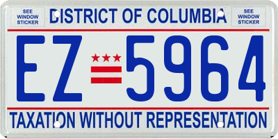 DC license plate EZ5964