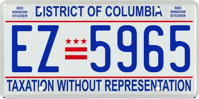 DC license plate EZ5965