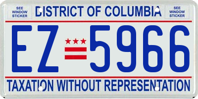 DC license plate EZ5966