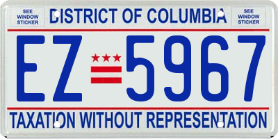 DC license plate EZ5967