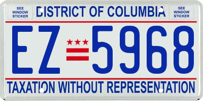 DC license plate EZ5968