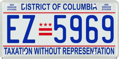 DC license plate EZ5969