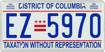 DC license plate EZ5970