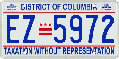 DC license plate EZ5972