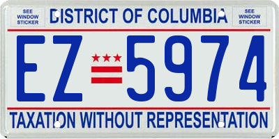 DC license plate EZ5974