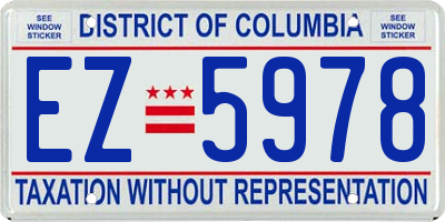 DC license plate EZ5978