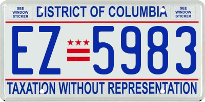 DC license plate EZ5983