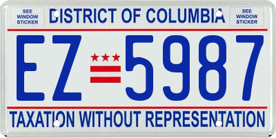 DC license plate EZ5987