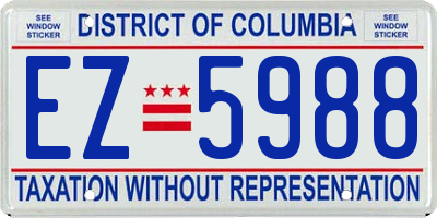 DC license plate EZ5988