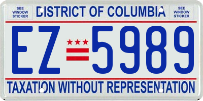 DC license plate EZ5989