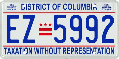 DC license plate EZ5992