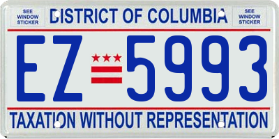 DC license plate EZ5993