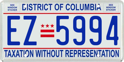 DC license plate EZ5994