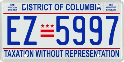 DC license plate EZ5997