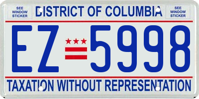 DC license plate EZ5998