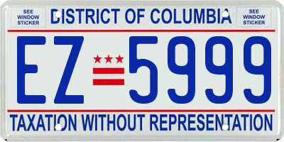 DC license plate EZ5999