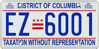 DC license plate EZ6001