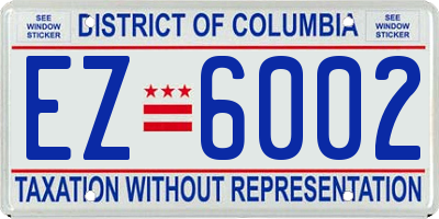 DC license plate EZ6002