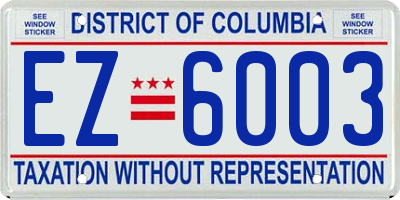 DC license plate EZ6003