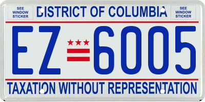 DC license plate EZ6005