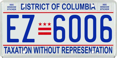 DC license plate EZ6006