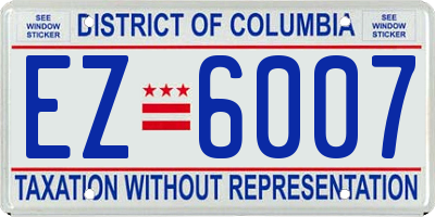 DC license plate EZ6007