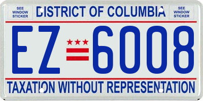 DC license plate EZ6008