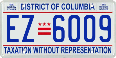 DC license plate EZ6009