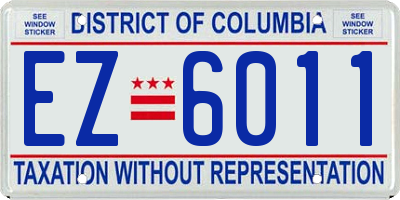 DC license plate EZ6011