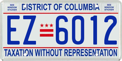 DC license plate EZ6012