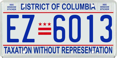 DC license plate EZ6013