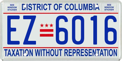 DC license plate EZ6016