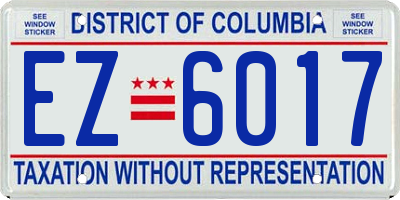 DC license plate EZ6017