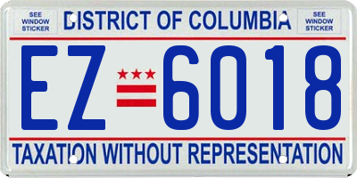 DC license plate EZ6018