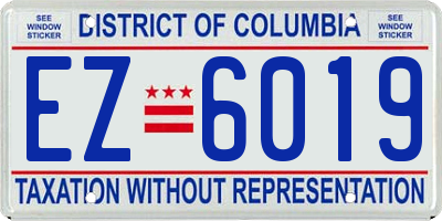 DC license plate EZ6019