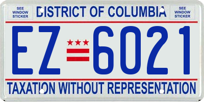 DC license plate EZ6021